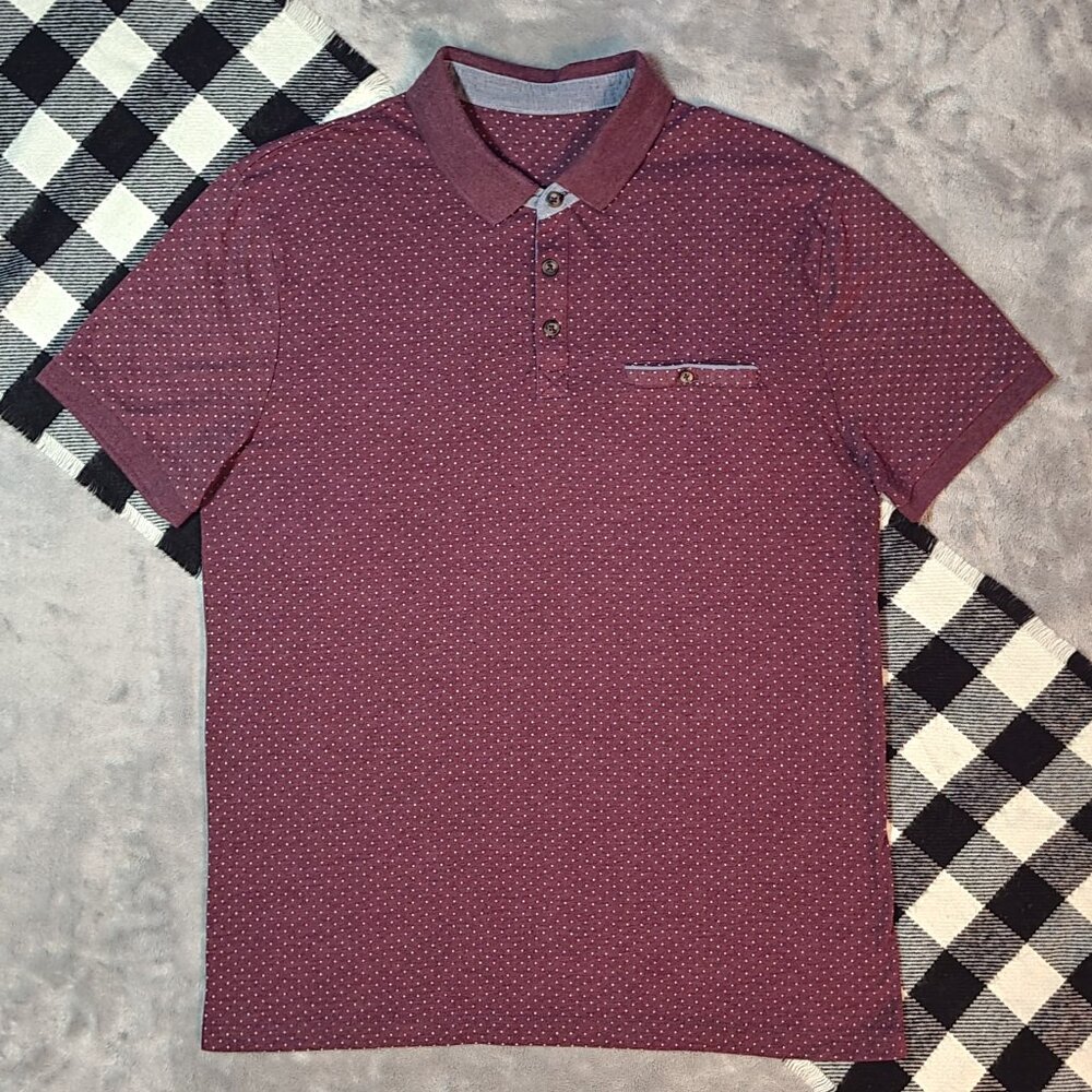 $1 | Maroon Polka Dot Polo Shirt